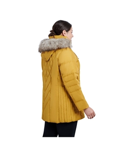 Пуховик с капюшоном и искусственным мехом больших размеров, черный Tower by london fog