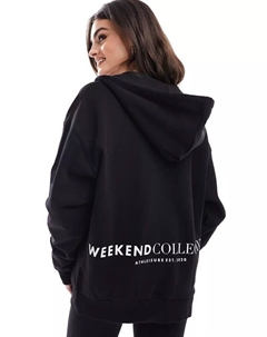 Черная объемная худи с логотипом Weekend Collective Asos