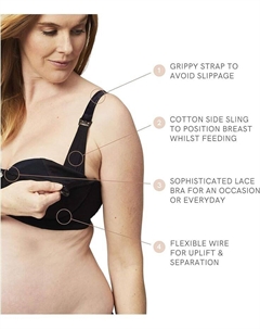 Бюстгальтер TimTams Flexible Wire Balconette Nursing Bra, черный Cake maternity