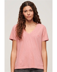 Футболка Studios с вышивкой из 100% хлопка и V образным вырезом, розовый Superdry