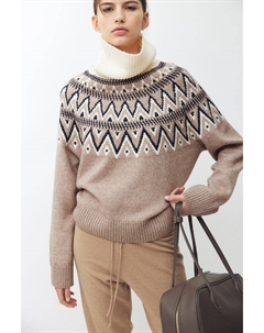 Свитер с высоким воротником и жаккардовым узором, серый H&m