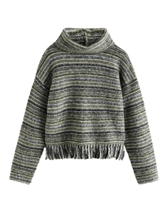 Толстовка с капюшоном Sweatshirt Fringe Spacedye, зеленый Next