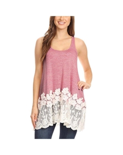 Женская туника без рукавов с вышивкой Catalina, розовый Anna-kaci