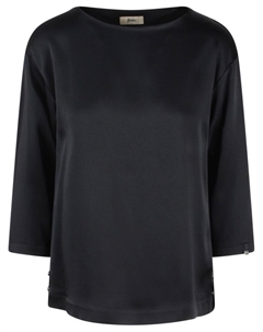 Топ из атласного переплетения, черный Herno