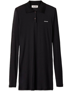 Платье мини в рубчик, черный Miu miu