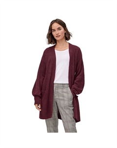 Женский блузонный кардиган с открытыми рукавами больших размеров, цвет Deep Wine Marled Ellos