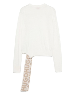 Интарсия-логотип свитер, белый Hugo
