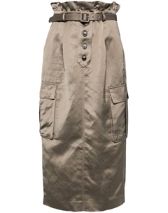 Юбка миди с карманами карго, серый Self-portrait