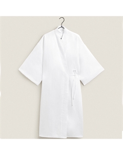 Халат Washed Linen Dressing, белый Zara home