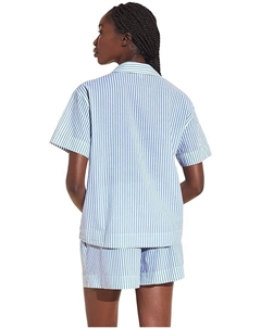 Пижамный комплект Organic Sandwashed Cotton Printed - The Short PJ Set, цвет Nautico Stripe Azure Eberjey