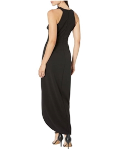Платье Scuba Crepe Halter Wrap, черный Xscape