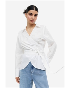 Блузка и поясом, белый H&m