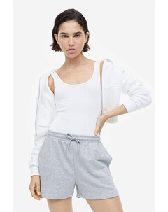 Боди из ребристого джерси, бежевый H&m