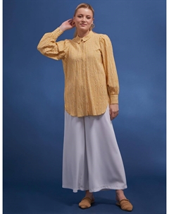 Рубашка с воротником в клетку Горчичная Kyr