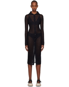 Черное полупрозрачное платье миди Paris Paris Kenzo