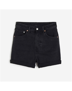 Шорты Mom Ultra High Denim, черный H&m