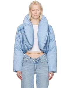 Синяя укороченная куртка-пуховик Alexander wang