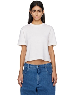 Бело-белая футболка с круглым вырезом Cordera