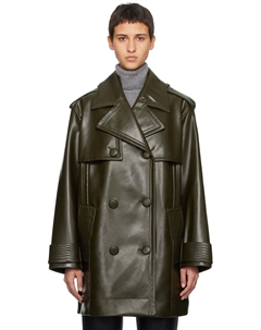 Тренч из искусственной кожи цвета хаки Flora Stand studio