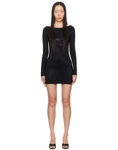 Черное мини-платье из бисера Alexander wang