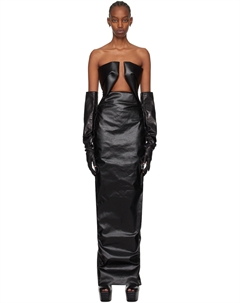 Черное джинсовое платье-макси с зубцами Rick owens