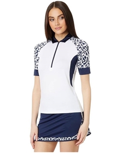 Поло Two-Tone Geo 1/2-Sleeve Zip, белый Callaway