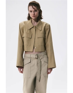 Хлопковые брюки с поясом, бежевый H&m