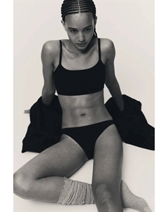 Набор из 2 хлопковых бюстгальтеров без подкладок, черный H&m