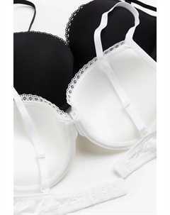 Комплект из 2 бюстгальтеров пуш-ап из микрофибры, черный H&m