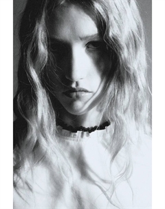 Блузка с баской и пышными рукавами, белый H&m