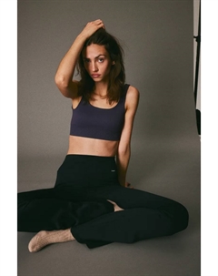 Бесшовные расклешенные колготки в рубчик для миниатюрных размеров, черный H&m