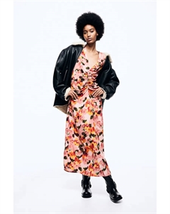 Драпированное платье из вискозы, розовый H&m