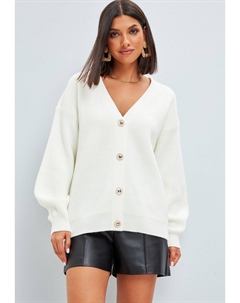 Кардиган V-образный вырез, цвет off white Cesare gaspari