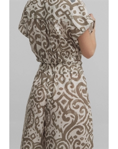 Брюки-кюлоты с этническим принтом, белый Silbon