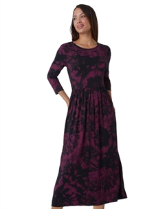 Платье миди стрейч с карманами и карманами Port Tie Dye Roman