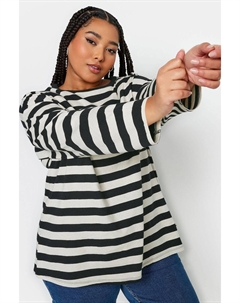Топ в полоску с принтом, черный Yours