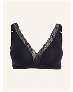 Бюстгальтер с треугольными чашками cotton lace, черный Hanro