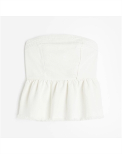 Топ Denim Bustier With Peplum, кремовый H&m