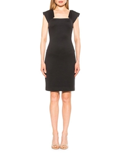 Платье-футляр Lucinda с короткими рукавами, темно-синий Alexia admor