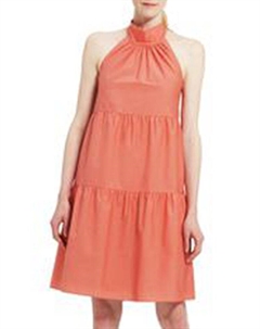 Многоярусное мини-платье с бретелькой на бретельках, цвет Pink Coral Theory