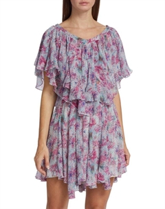 Шелковое мини-платье Amelie с рюшами, цвет Aqua Isabel marant