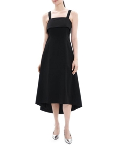 Платье миди из смесового льна, черный Theory