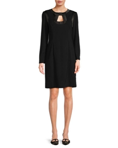 Двухцветное платье-футляр с бантом, черный Focus by shani