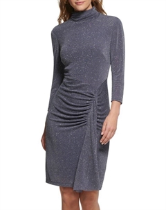 Платье-футляр с блестками и рюшами, цвет Gunmetal Vince camuto