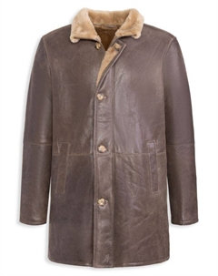 Однобортное пальто из дубленки, коричневый Wolfie furs