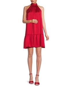 Платье из атласного волана с бантом, красный Renee c.