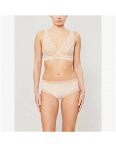 Бюстгальтер с треугольными чашками Moments из эластичного кружева с мягкой чашкой, бежевый Hanro