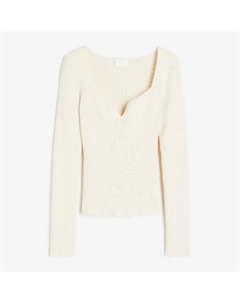 Топ Rib-knit Sweetheart-neckline, кремовый H&m
