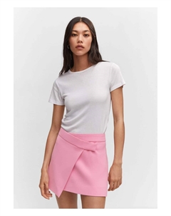 Мини-юбка с запахом, розовый Mango