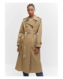 Тренч на двух пуговицах, коричневый Mango